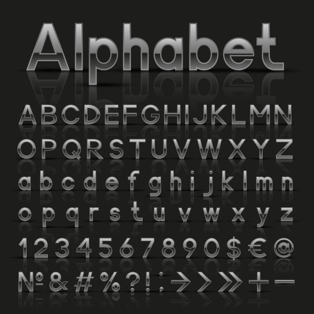 装饰银字母图片下载