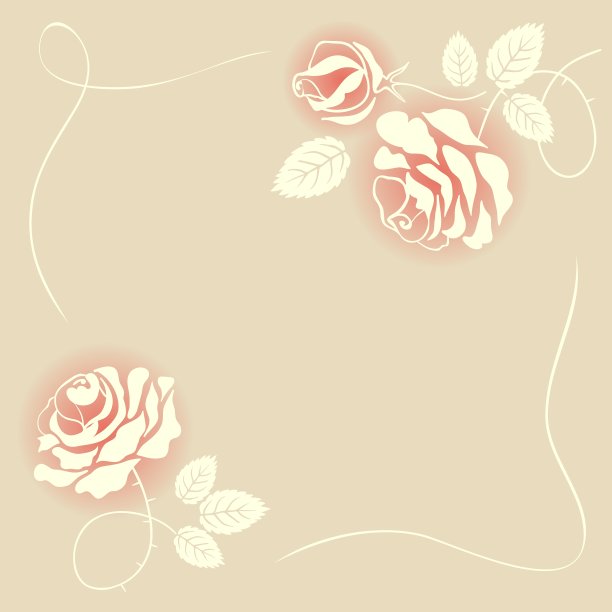 精致的米色卡片与玫瑰图片下载