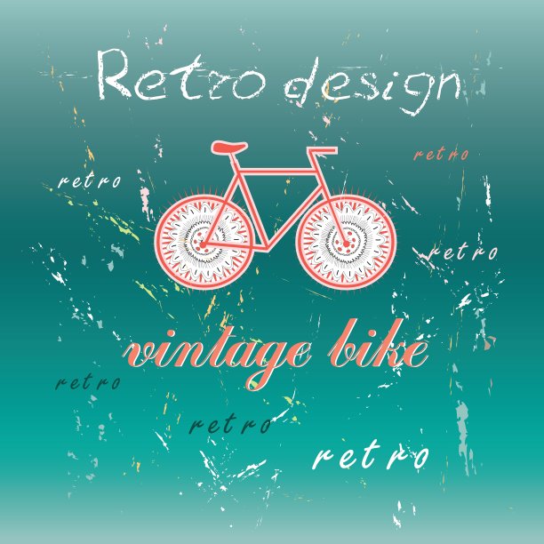 在绿色背景上骑自行车图片下载