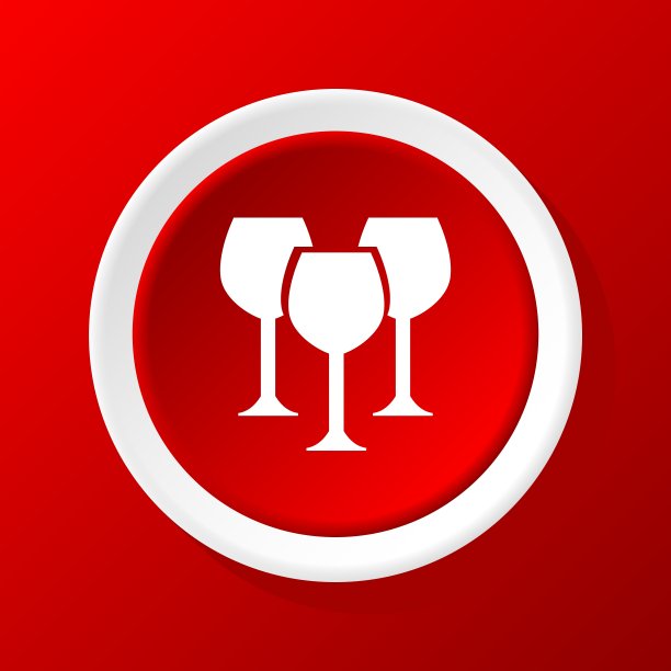 酒杯上的红色图标图片下载