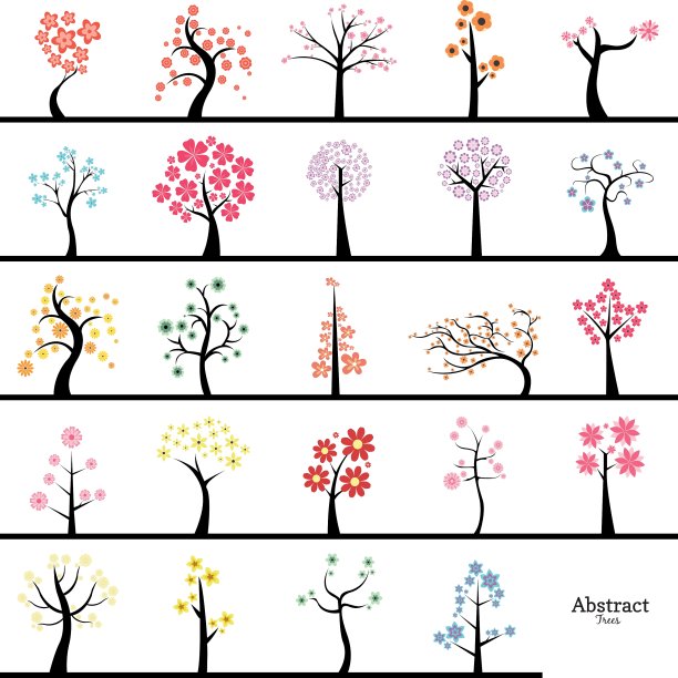 可爱的抽象树图片下载