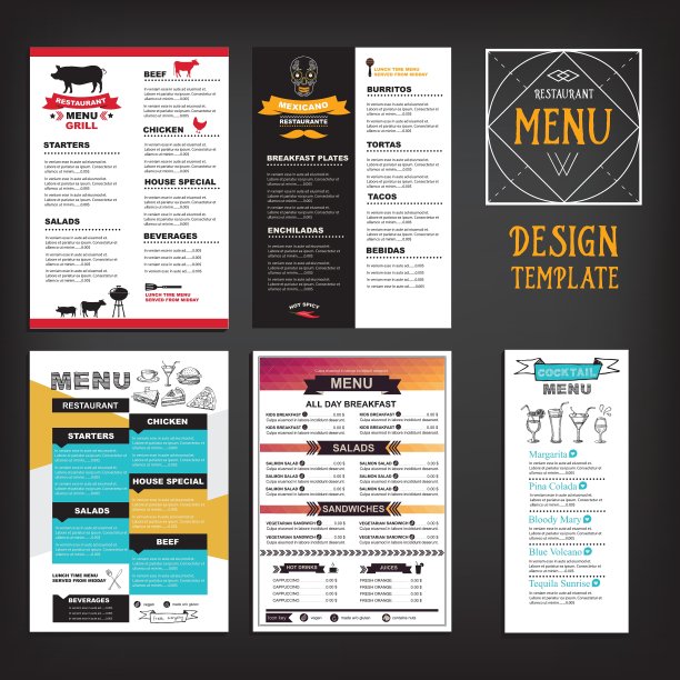 餐厅咖啡厅菜单模板设计美食传单图片下载