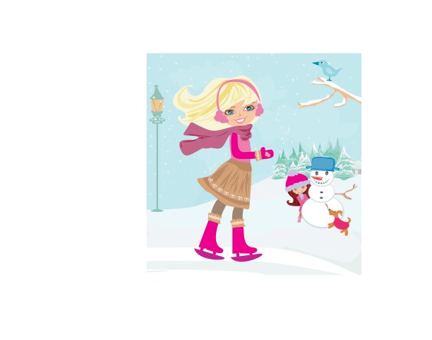 女孩们在冬日里玩耍图片下载