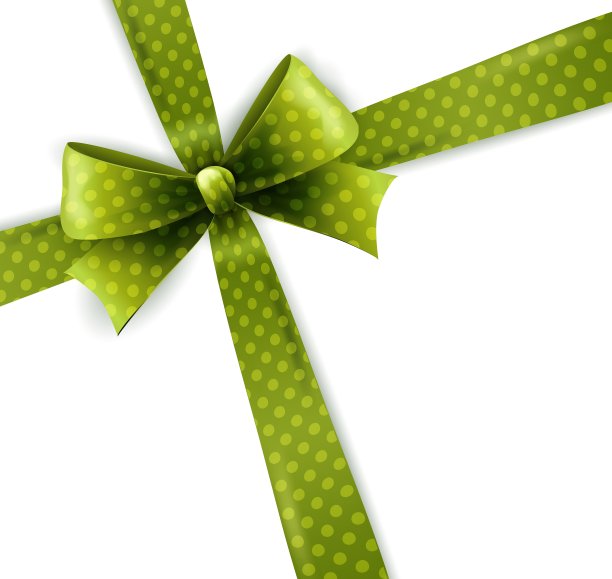 孤立的绿色圆点弓图片下载