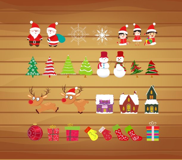 圣诞节剪贴簿的元素图片下载