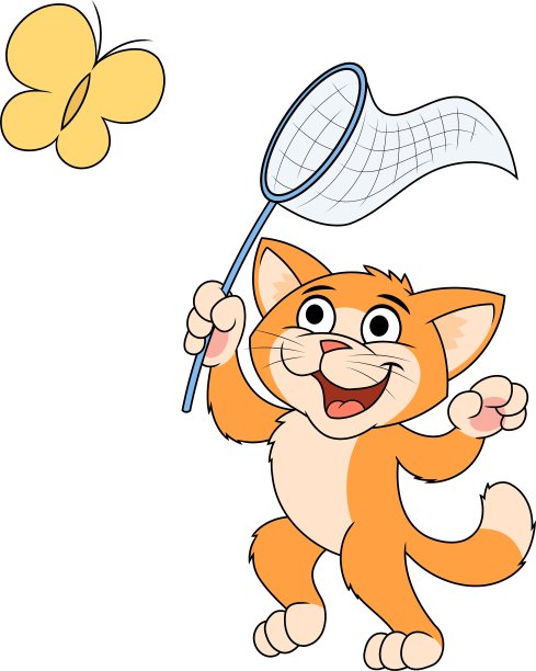 小猫在抓蝴蝶图片下载