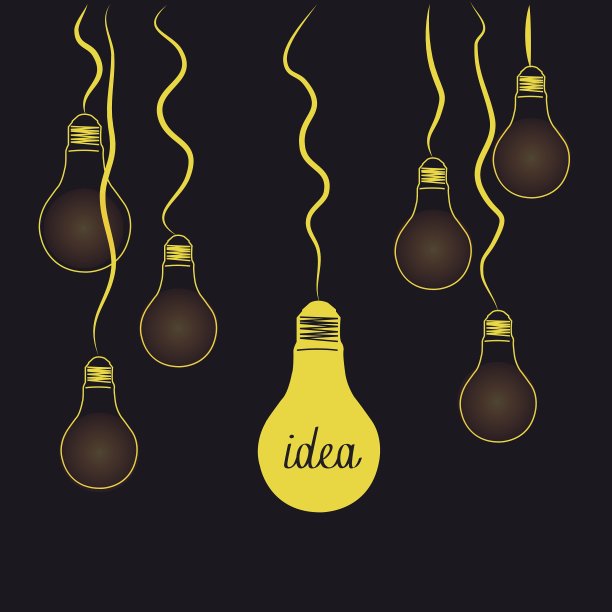 黑色背景下发光灯泡的特写镜头图片下载