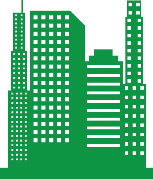 绿色城市景观孤立图标设计图片下载