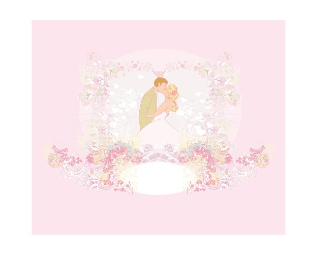 优雅的婚礼邀请与亲吻婚礼图片下载