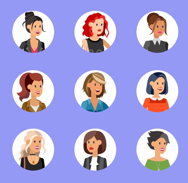 可爱的卡通人类头像设置图片下载