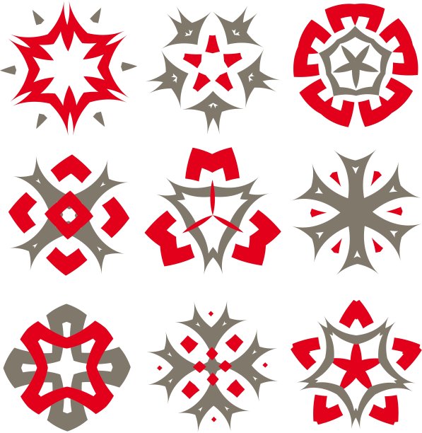 漂亮的抽象花卉元素集图片下载