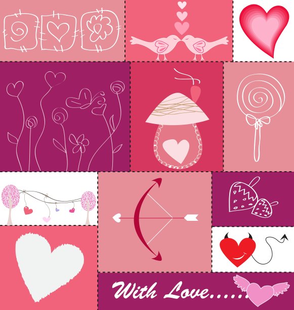 一套心和爱的图标图片下载