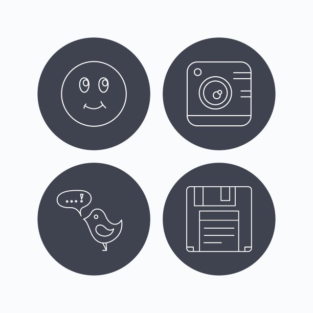 照片相机软盘和消息图标图片下载