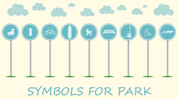 公寓里有公园里积极休闲的标志图片下载