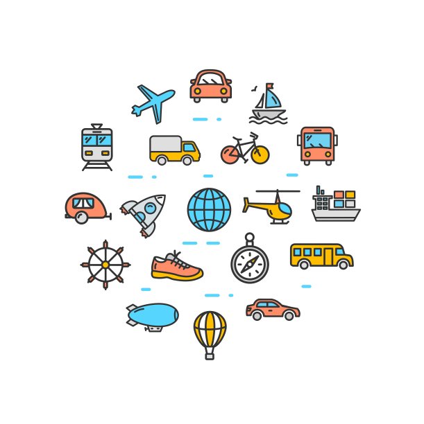 运输圆设计模板细线图片下载