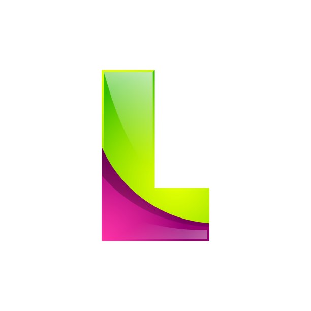 L字母绿粉标志设计模板图片下载