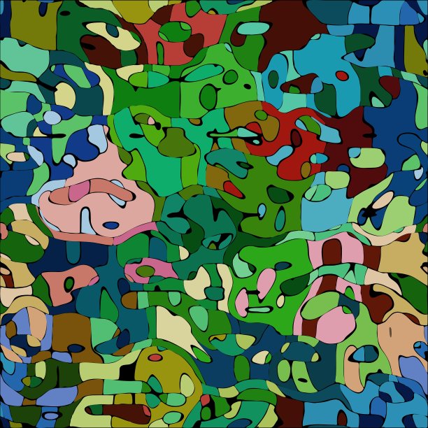 抽象色彩马赛克动物图案图片下载