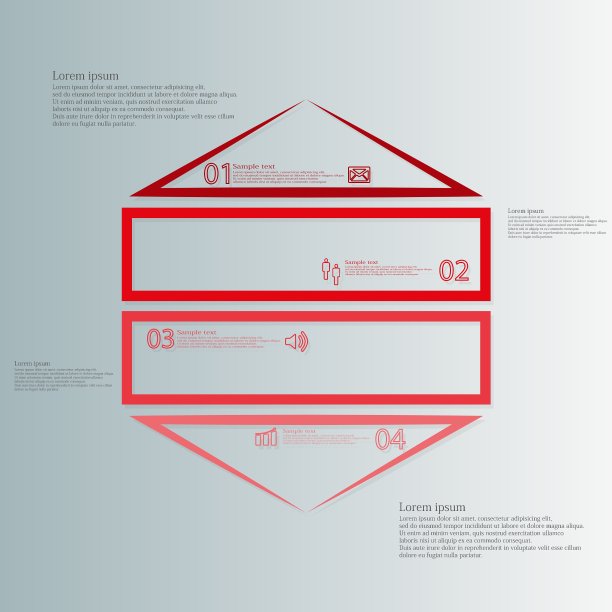 信息图形模板用六边形的形状划分为图片下载