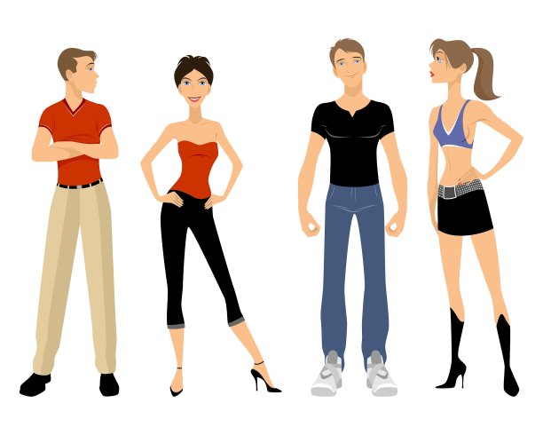 三个年轻男女图片下载