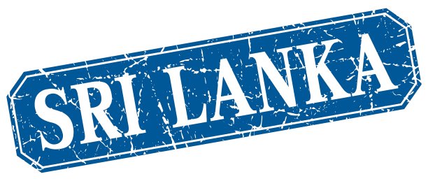 斯里兰卡蓝色方形垃圾摇滚复古风格标志图片下载