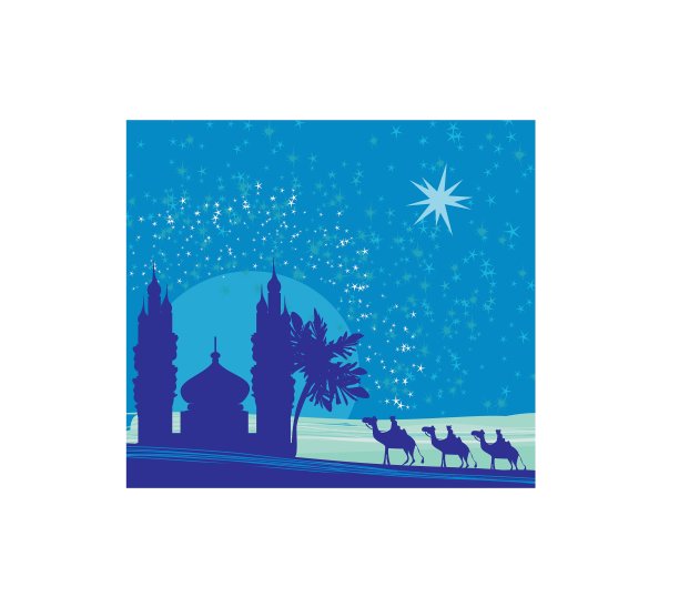 经典的三魔术场景和闪亮的明星图片下载