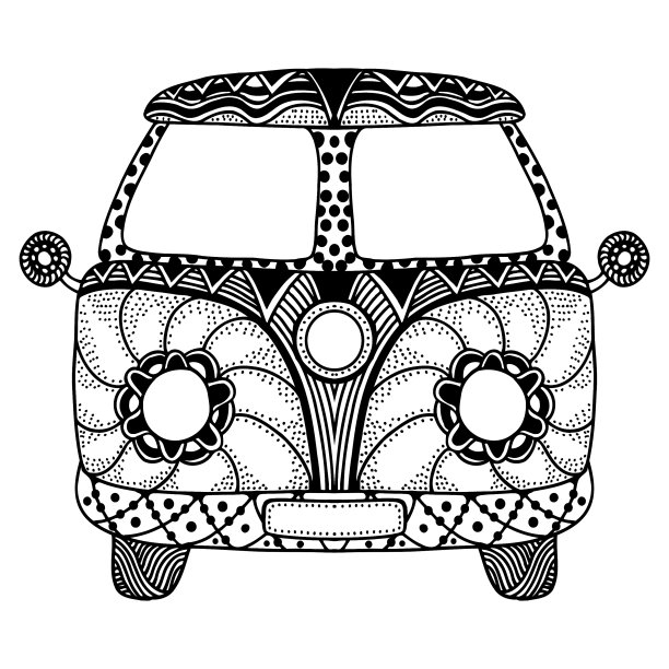 嬉皮士老爷车，迷你货车图片下载