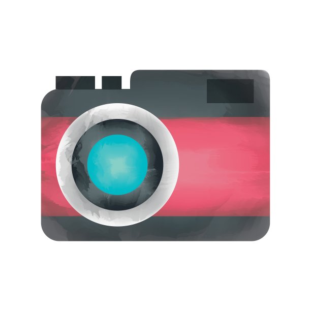 相机水彩孤立图标设计图片下载