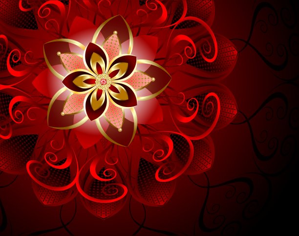 抽象的红色的花图片下载