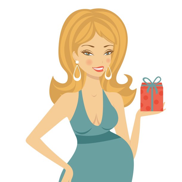 拿着礼盒的漂亮妈妈图片下载