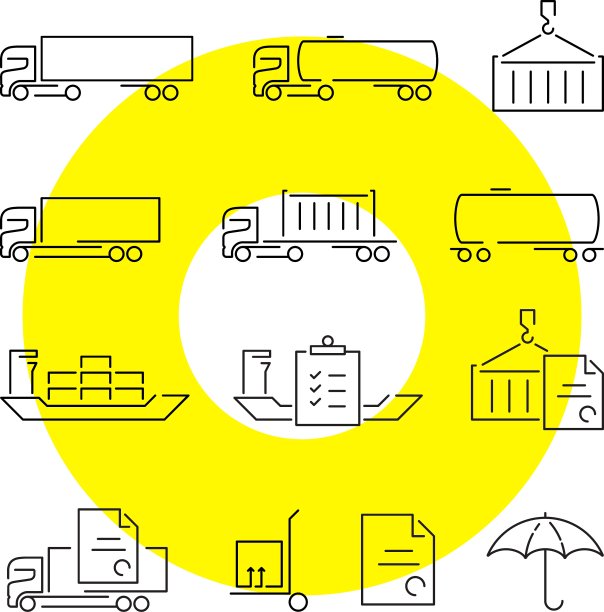 物流细线图标集图片下载