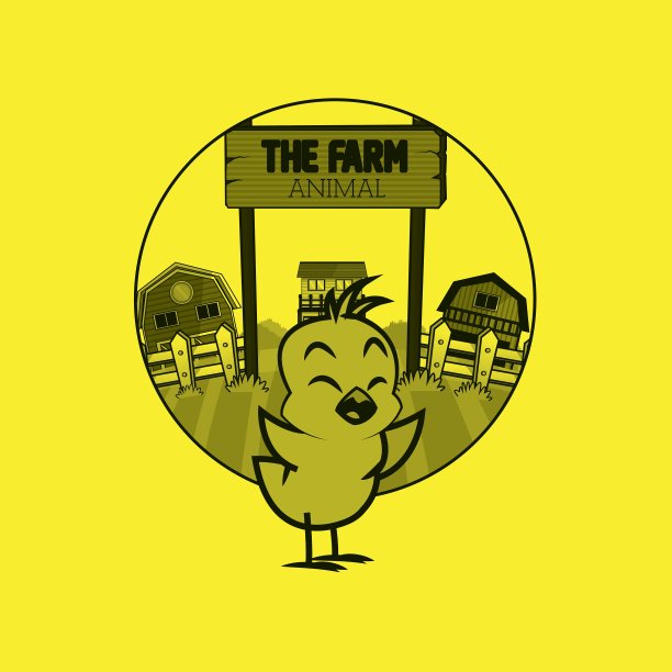 农场设计动物图标自然概念图片下载