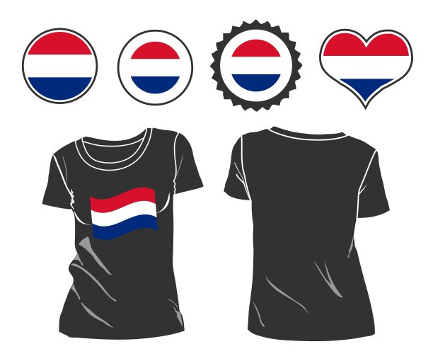 印有荷兰国旗的t恤图片下载