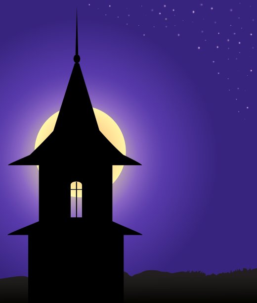 月光下的塔图片下载