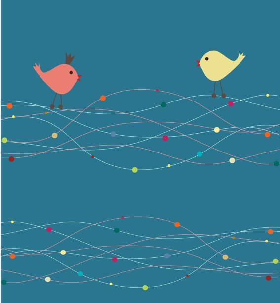 可爱的贺卡和小鸟在秋千上图片下载