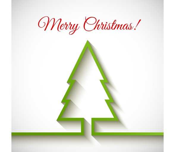 圣诞树在白色的背景平风格图片下载