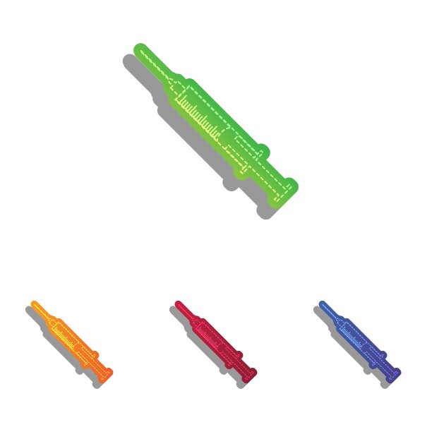 注射器标志彩色贴花图片下载