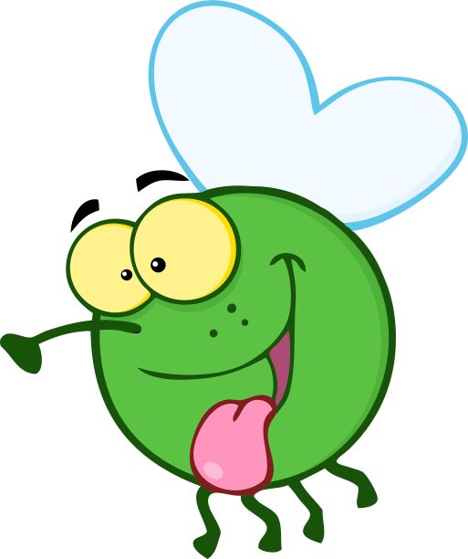 快乐的苍蝇卡通吉祥物人物图片下载