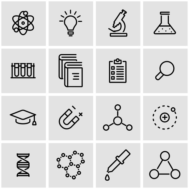 科学线条图标集图片下载