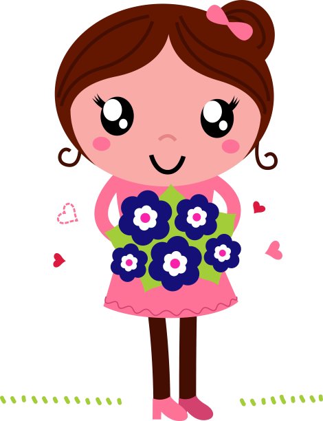 母亲手捧鲜花庆祝母亲节图片下载