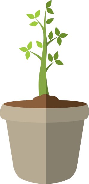 植物和花盆图标自然设计图形图片下载