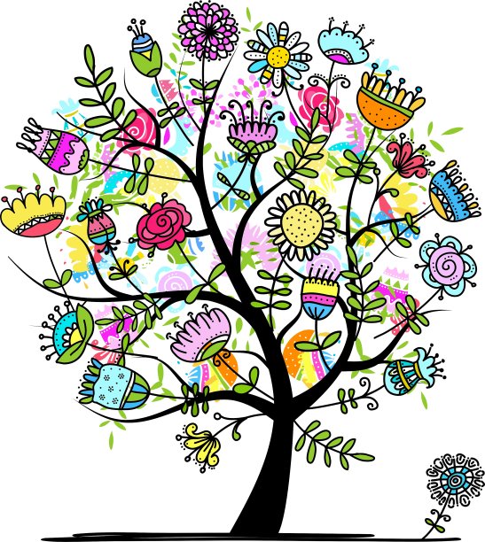 为您设计的花树草图图片下载