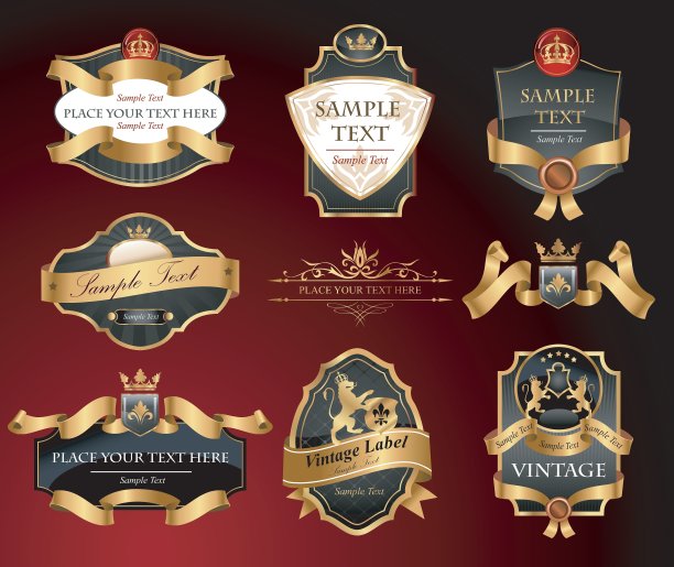 黑色和金色标签图片下载