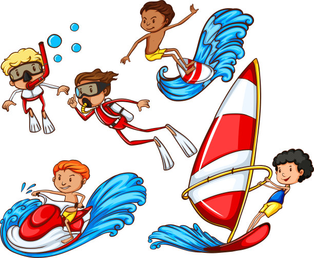一群人在做水上运动图片下载