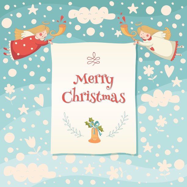 文本框架与两个天使图片下载