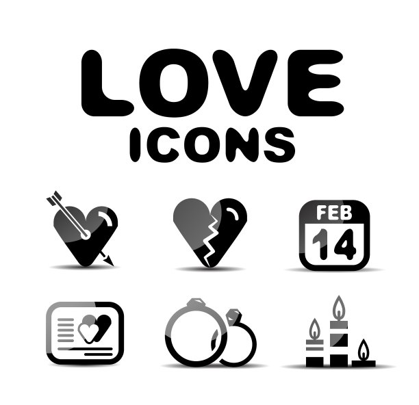 爱的光泽图标集图片下载