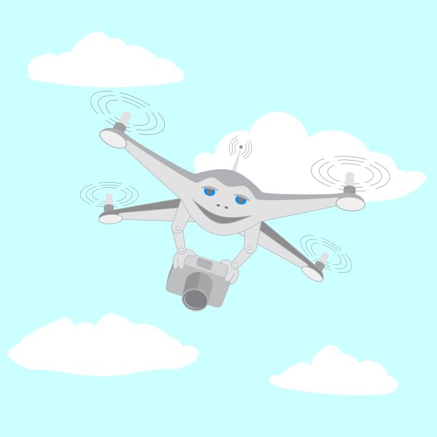 空中装有摄像头的无人机图片下载