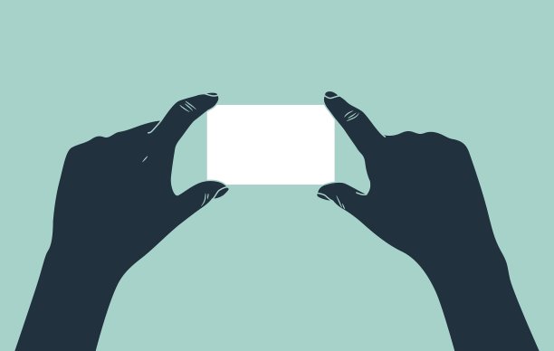 手显示空白名片图片下载