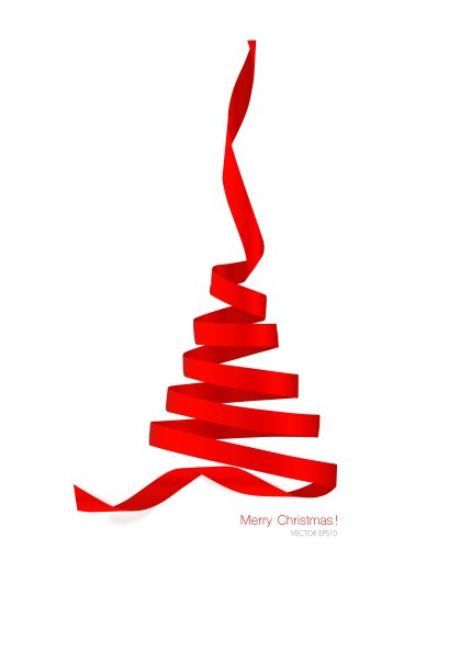 风格化丝带圣诞树图片下载