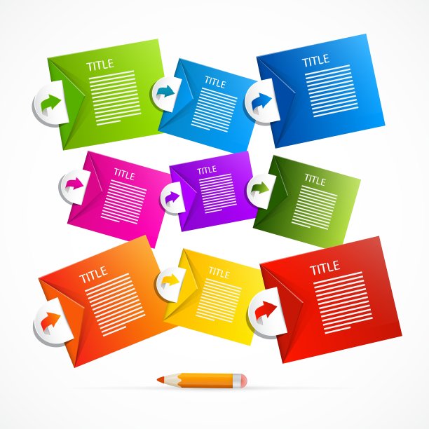 彩色的进度步骤教程信息图图片下载