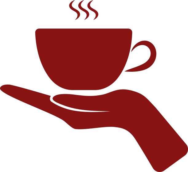 手握咖啡杯标志图标图片下载
